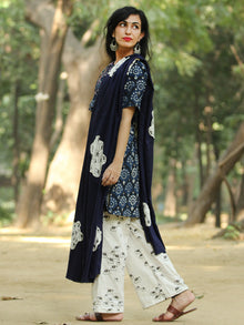 Patchy Indigo - Hand Block Printed Kurta Set - SS01F1730