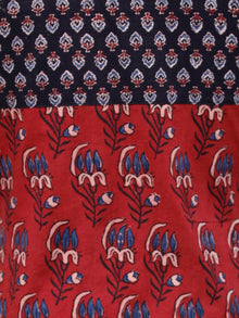 Red Black Ivory Blue Ajrakh Hand Block Printed Kurta - K42BP074