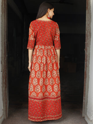 Motif Saga - Hand Block Printed Cotton Long Angrakha Dress  - D338F1830