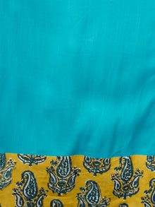 TEAL APPEAL - Hand Block Printed Long Cotton Dress - D347F1816