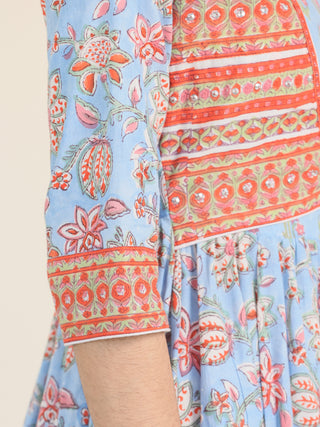 Fiza Aachal Pleated Embroidered Long Jacket Dress