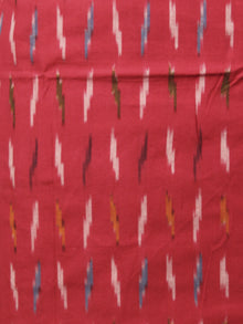 Red Yellow Off White Ikat Handwoven Cotton Suit Fabric Set of 3 - S1002010
