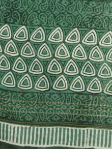 Fern Green Ivory Chanderi Hand Black Printed & Hand Painted Dupatta - D04170219