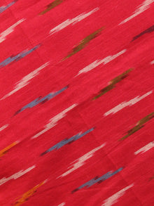 Red Yellow Off White Ikat Handwoven Cotton Suit Fabric Set of 3 - S1002010
