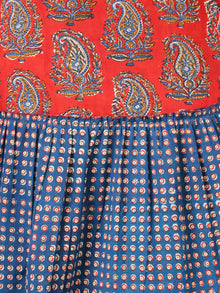 TIERED BLOCKS - Hand Block Printed Long Cotton Dress - D346F1827