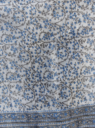 Naaz Blue White Grey Magenta Hand Block Printed Long Angrakha Dress -  DS38F001