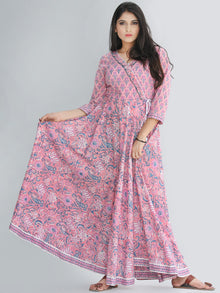 Gulzar Turfa - Hand Block Printed Angrakha Long Dress - D411F2232