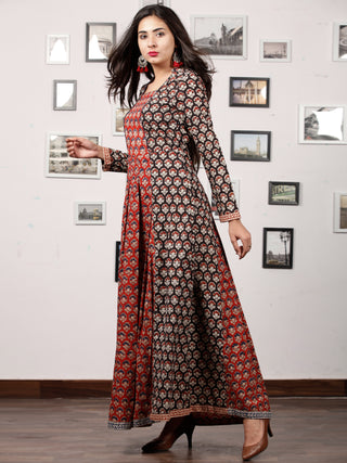 Hand Block Printed Cotton Long Dress 