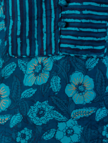 Blue Sky Blue Cotton Block Printed Kurta & Pants - Set of 2 - SS01F1940