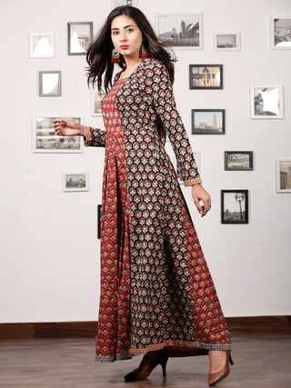 Hand Block Printed Cotton Long Dress 
