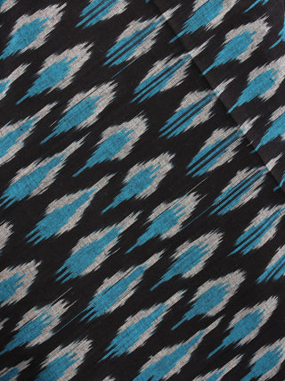 Azure Black White Ikat Handwoven Cotton Suit Fabric Set of 3 - S1002013