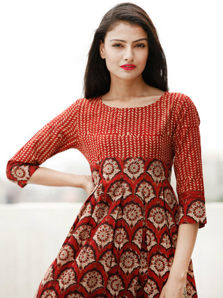 Rustic Fashion - Block Printed Cotton Dress  - D361F1805