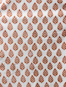 White Orange Hand Block Printed Kurti With Side Slit - K0540901