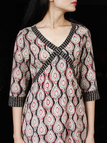 CROSS OVER - Hand Block Printed Long Cotton Dress - D343F1812