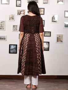 Black Brown Maroon Hand Block Printed Kurta - K97f1507