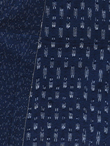 Oxford Blue Ivory Handwoven Ikat Knife Pleated Sleeveless Dress With Front Pockets-  D82F795