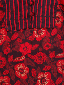 Red Black Cotton Block Printed Kurta & Pants - Set of 2 - SS01F1938