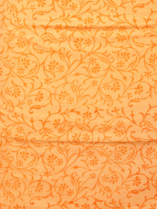 White Coral Orange Hand Block Printed Cotton Suit-Salwar Fabric With Chiffon Dupatta (Set of 3) - SU01HB338