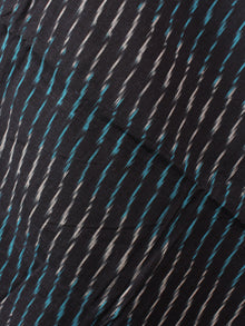 Black Azure Blue White Ikat Handwoven Cotton Suit Fabric Set of 3 - S1002018