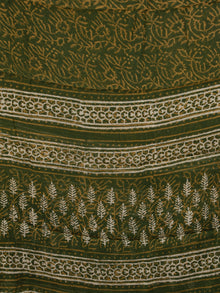 Green Ivory Hand Block Printed Cotton Suit-Salwar Fabric With Chiffon Dupatta (Set of 3) - SU01HB340