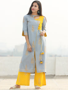Sabana - Grey Gold Printed Kurta Palazzo Set  - SS02F1999