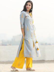 Sabana - Grey Gold Printed Kurta Palazzo Set  - SS02F1999