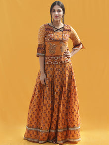 Naaz Midhah - Hand Block Printed Long Top And Skirt Dress - DS83F001