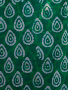 Green Ivory Indigo Hand Block Printed Cotton Cold Shoulder Top - T36F324