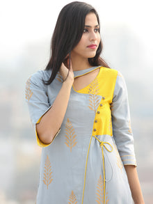 Sabana - Grey Gold Printed Kurta Palazzo Set  - SS02F1999