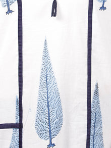 Blue White Hand Block Printed Kurta in Natural Colors - K90F1500