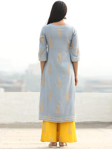 Sabana - Grey Gold Printed Kurta Palazzo Set  - SS02F1999