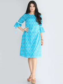 Rida - Handwoven Ikat Tunic Dress With Tassels - D412F672
