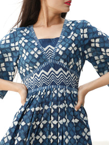 Indigo Magic  - Block Printed Cotton Dress  - D359F1340