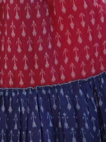Punch Pink Purple Hand Woven Cotton Mercerized  Ikat Tier Dress - D175F1283