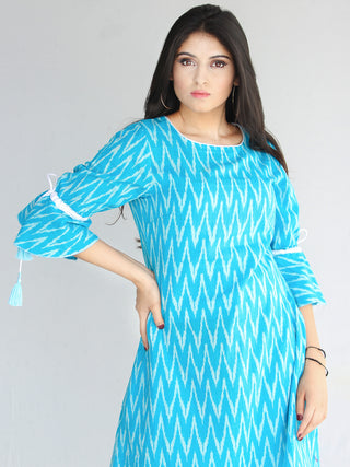 Rida - Handwoven Ikat Tunic Dress With Tassels - D412F672