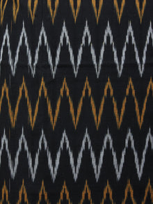 Black Orange White Ikat Handwoven Cotton Suit Fabric Set of 3 - S1002020