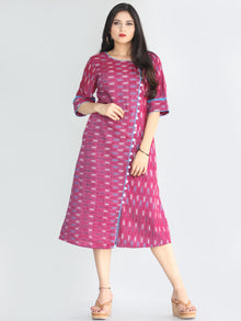 Zafrah - Handwoven Ikat Cotton Button Dress - D413F1448