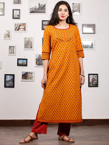 Orange Brown Bagh Printed Kurta in Natural Colors - K130F1705