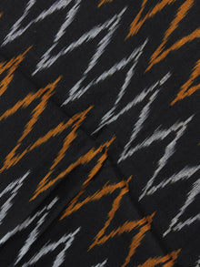 Black Orange White Ikat Handwoven Cotton Suit Fabric Set of 3 - S1002020