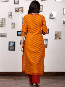 Orange Brown Bagh Printed Kurta in Natural Colors - K130F1705