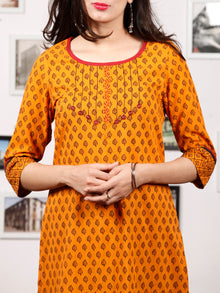 Orange Brown Bagh Printed Kurta in Natural Colors - K130F1705