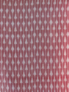 Peach Wine Red Hand Woven Mercerized Cotton Ikat Dress With Pockets - D173F1279