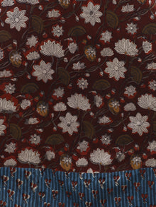 Brick Red Indigo Beige Hand Block Printed Cotton Asymmetric Dress.  D84F611