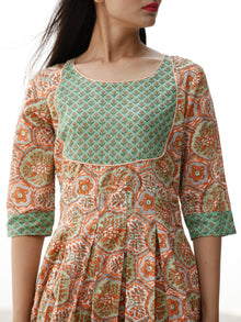 Pastel Wonders  - Block Printed Cotton Dress  - D70F1917