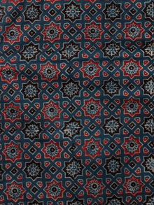 Indigo Red Black Hand Printed Ajrakh Kurta With Stand Collar - K48F1196