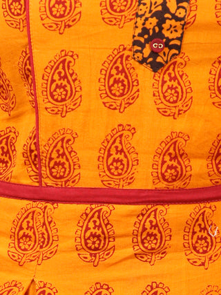 Orange Maroon Black Bagh Printed Kurta in Natural Colors - K131F1722