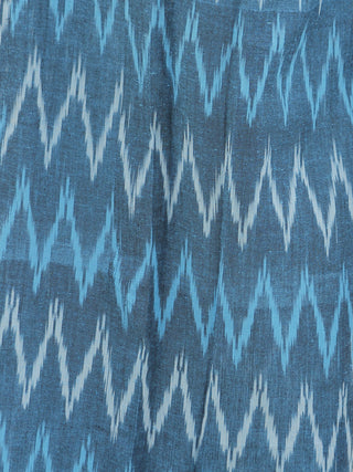 Blue Ivory Handloom Ikat Cotton Jumpsuit With Back Zip -  D112F947