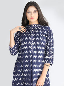 Faizah - Handwoven Ikat Cotton Shirt Dress - D414F1573