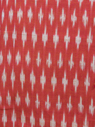 Red Black White Ikat Handwoven Cotton Suit Fabric Set of 3 - S1002022
