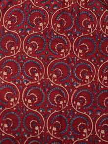 Maroon Indigo Beige Hand Printed Ajrakh Kurta With Stand Collar - K71BP0111